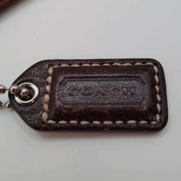 Coach Signature Leather Trim Mini Wristlet Wallet Pouch Clutch - Picture 2 of 3